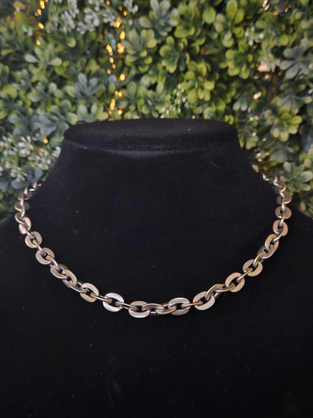 Silvertone Large Link Chain Necklace